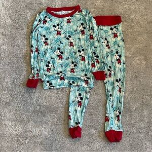 Little Sleepies Disney Mint and Red Mickey Mouse Pajama Set